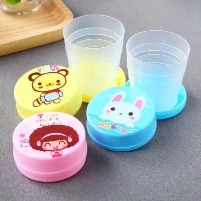 Portable Cartoon Printed Plastic Cup (1 pc)